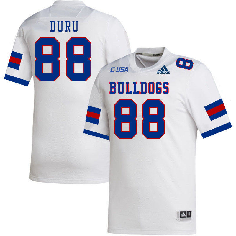Men-Youth #88 Koby Duru Louisiana Tech Bulldogs 2023 College Football Jerseys Stitched Sale-White